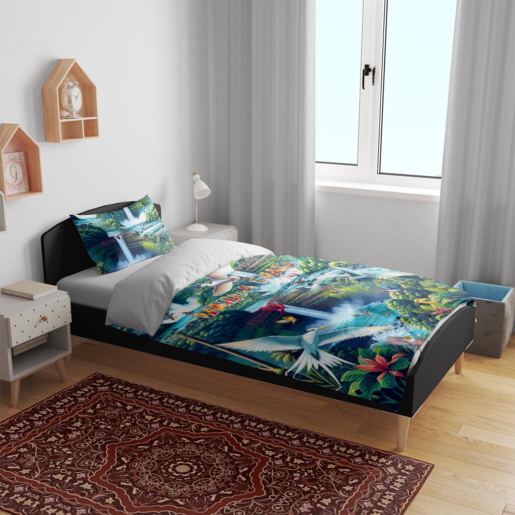 Wailua Falls Hawaii Bedding Set Kauai Natural Beauty DT02 - Polynesian Pride