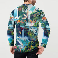 Wailua Falls Hawaii Button Sweatshirt Kauai Natural Beauty DT02 - Polynesian Pride