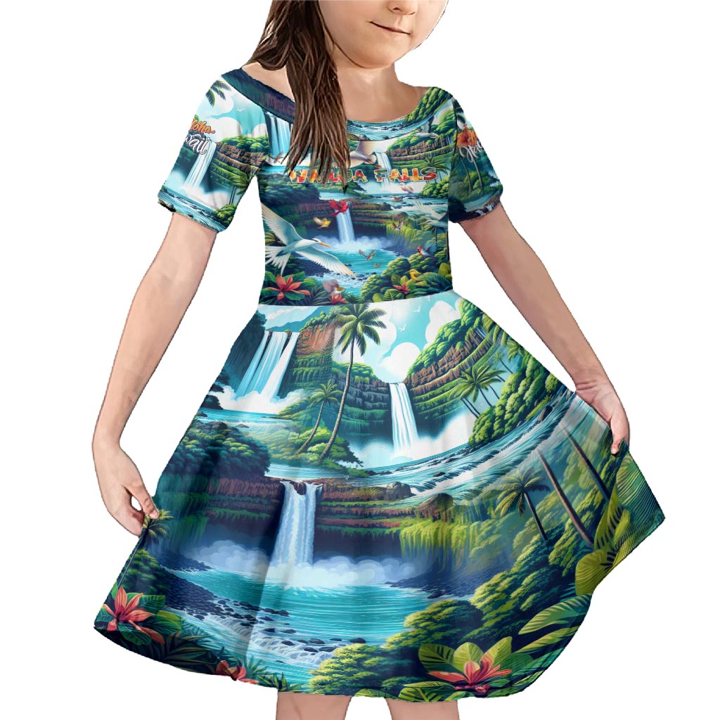 Wailua Falls Hawaii Family Matching Mermaid Dress and Hawaiian Shirt Kauai Natural Beauty