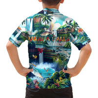 Wailua Falls Hawaii Family Matching Off Shoulder Short Dress and Hawaiian Shirt Kauai Natural Beauty DT02 - Polynesian Pride