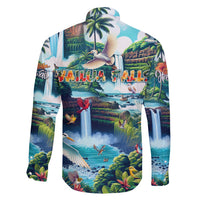 Wailua Falls Hawaii Family Matching Off Shoulder Short Dress and Hawaiian Shirt Kauai Natural Beauty DT02 - Polynesian Pride
