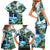 Wailua Falls Hawaii Family Matching Short Sleeve Bodycon Dress and Hawaiian Shirt Kauai Natural Beauty