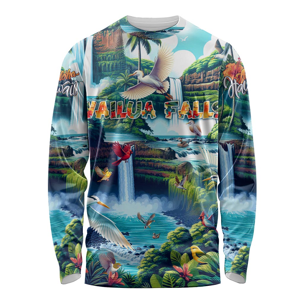 Wailua Falls Hawaii Long Sleeve Shirt Kauai Natural Beauty