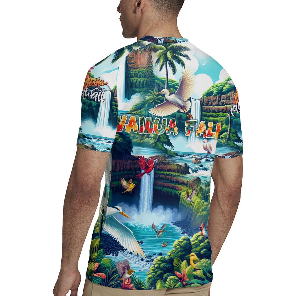 Wailua Falls Hawaii Rugby Jersey Kauai Natural Beauty DT02 - Polynesian Pride