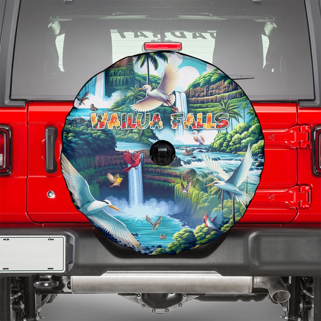 Wailua Falls Hawaii Spare Tire Cover Kauai Natural Beauty DT02 - Polynesian Pride