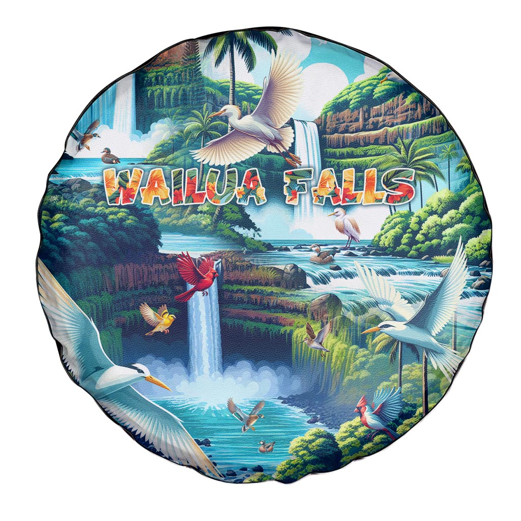 Wailua Falls Hawaii Spare Tire Cover Kauai Natural Beauty DT02 - Polynesian Pride