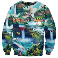 Wailua Falls Hawaii Sweatshirt Kauai Natural Beauty DT02 Unisex Art - Polynesian Pride