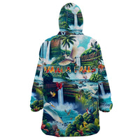 Wailua Falls Hawaii Wearable Blanket Hoodie Kauai Natural Beauty DT02 - Polynesian Pride