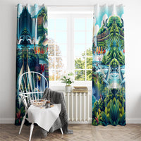 Wailua Falls Hawaii Window Curtain Kauai Natural Beauty DT02 - Polynesian Pride