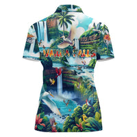Wailua Falls Hawaii Women Polo Shirt Kauai Natural Beauty DT02 - Polynesian Pride