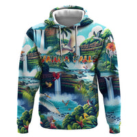 Wailua Falls Hawaii Zip Hoodie Kauai Natural Beauty