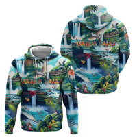 Wailua Falls Hawaii Zip Hoodie Kauai Natural Beauty