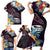 Personalized Amelika Samoa Sharks Polynesia Family Matching Short Sleeve Bodycon Dress and Hawaiian Shirt American Samoa