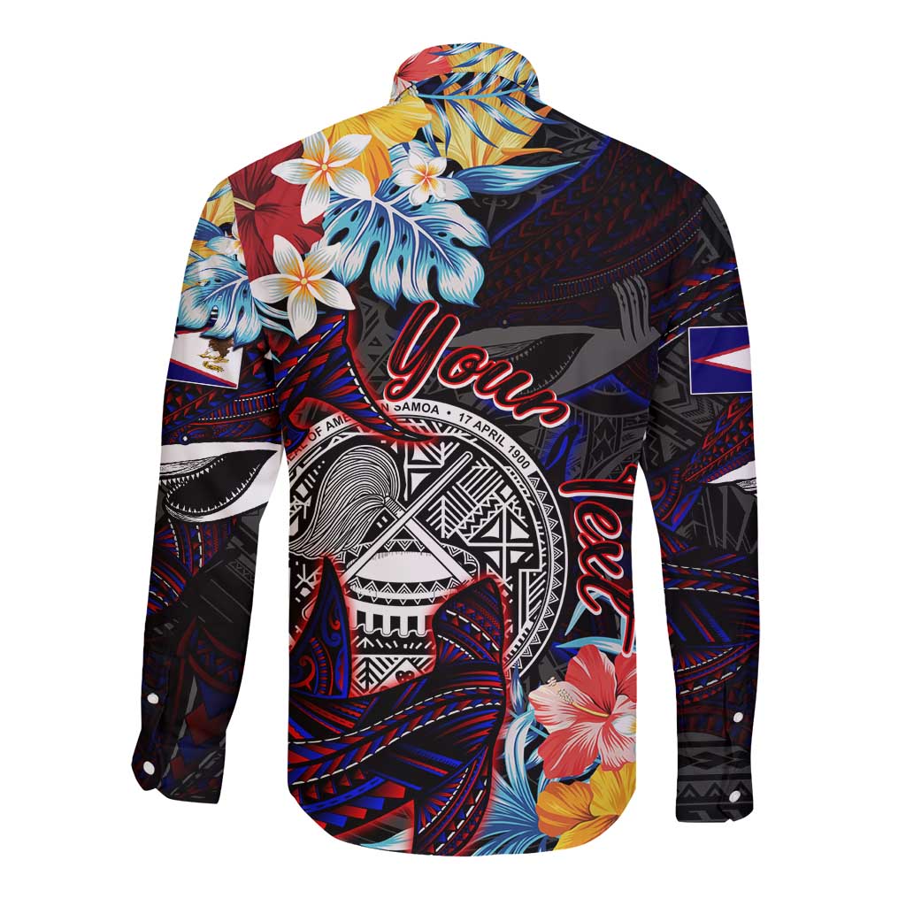Personalized Amelika Samoa Sharks Polynesia Long Sleeve Button Shirt American Samoa