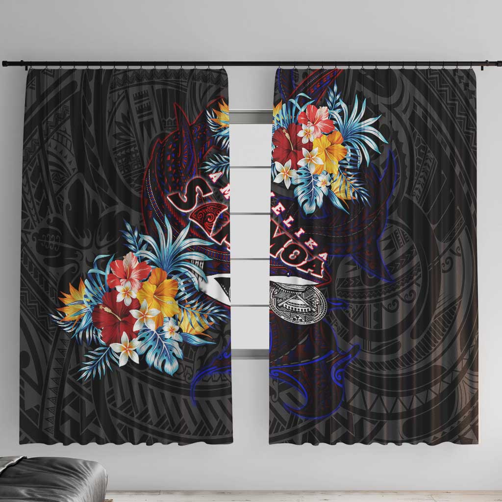 Amelika Samoa Sharks Polynesia Window Curtain American Samoa