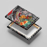 American Samoa Warrior Canvas Wall Art Shark Turtle Polynesian Tattoo