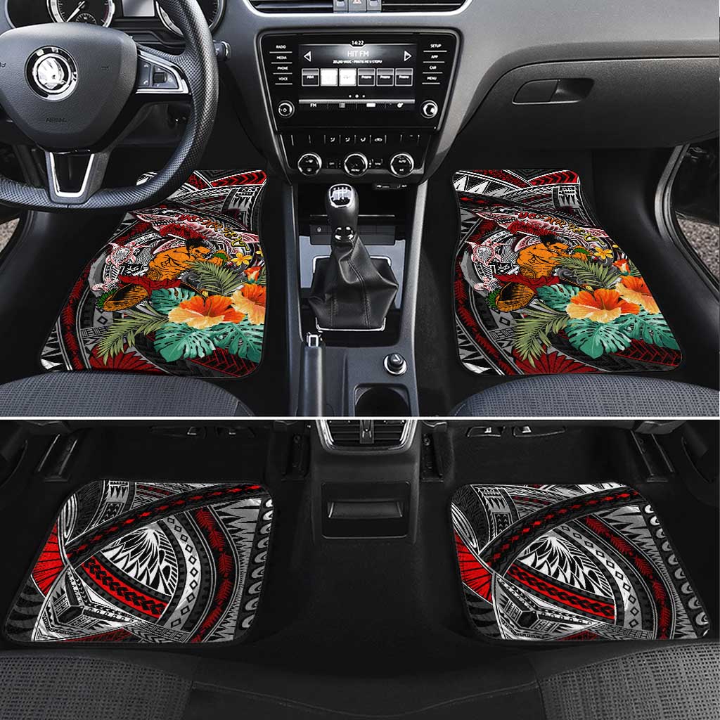 American Samoa Warrior Car Mats Shark Turtle Polynesian Tattoo