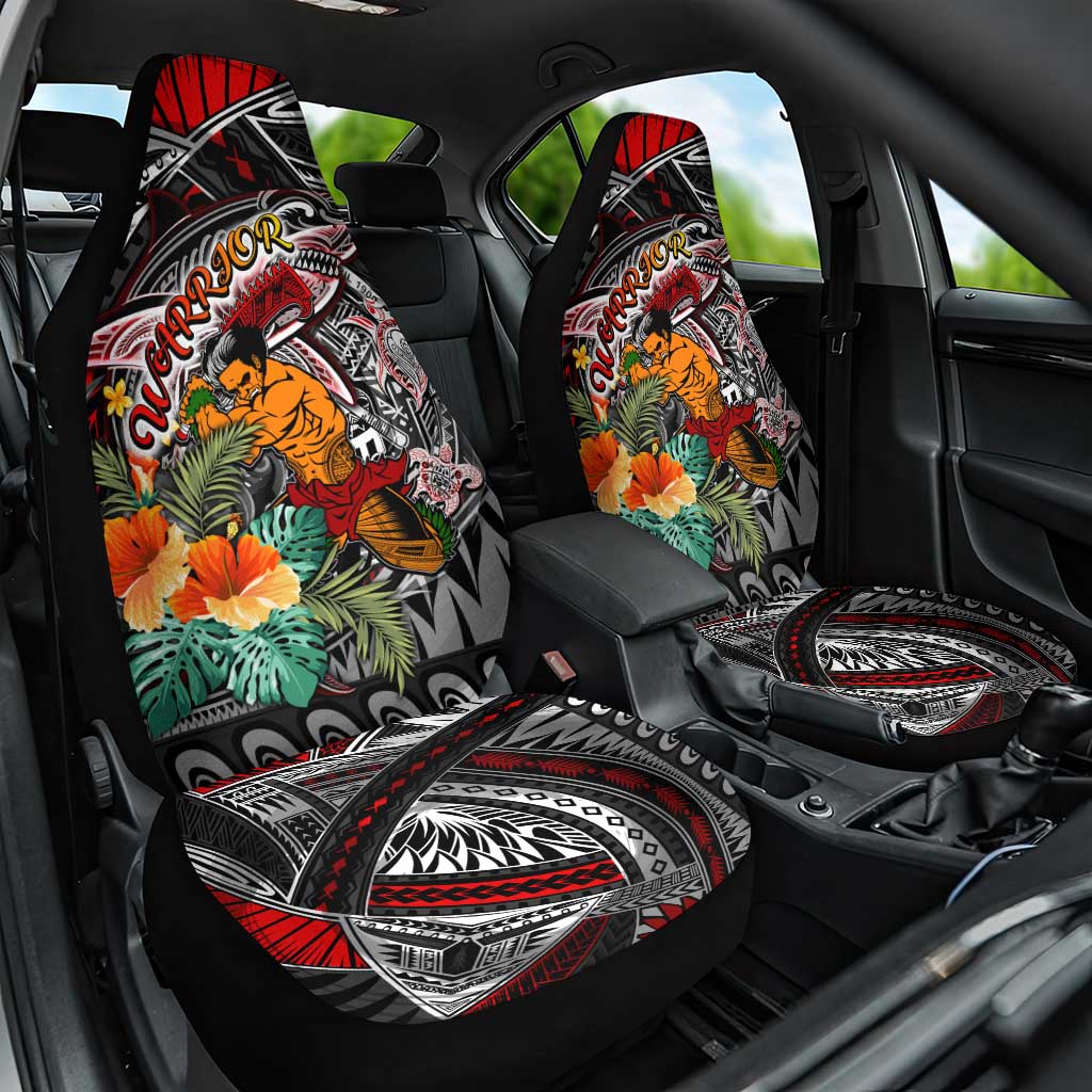 American Samoa Warrior Car Seat Cover Shark Turtle Polynesian Tattoo