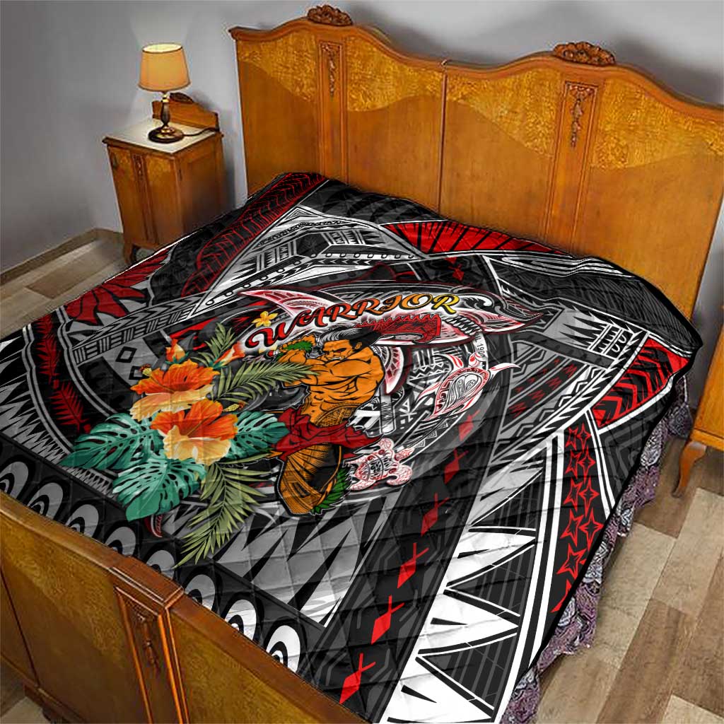 American Samoa Warrior Quilt Shark Turtle Polynesian Tattoo
