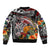 Personalized American Samoa Warrior Sleeve Zip Bomber Jacket Shark Turtle Polynesian Tattoo