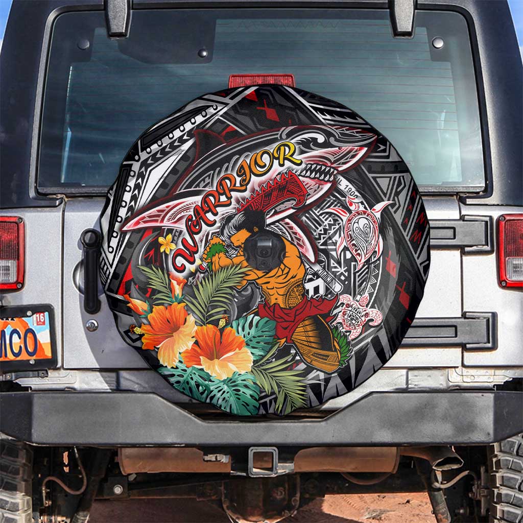 American Samoa Warrior Spare Tire Cover Shark Turtle Polynesian Tattoo