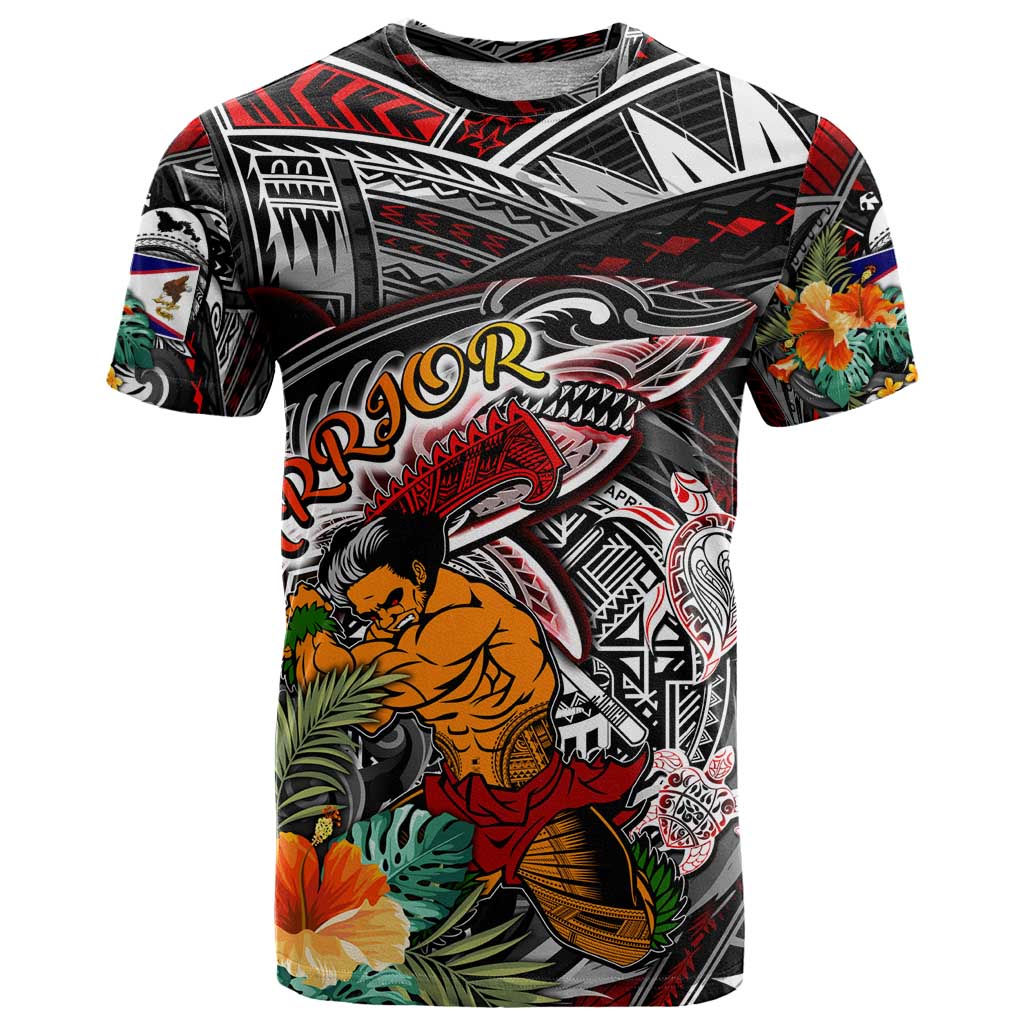 Personalized American Samoa Warrior T Shirt Shark Turtle Polynesian Tattoo