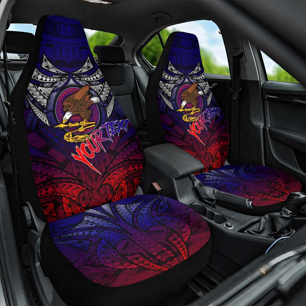 Personalized American Samoa Flag Car Seat Cover Eagles Polynesian Art