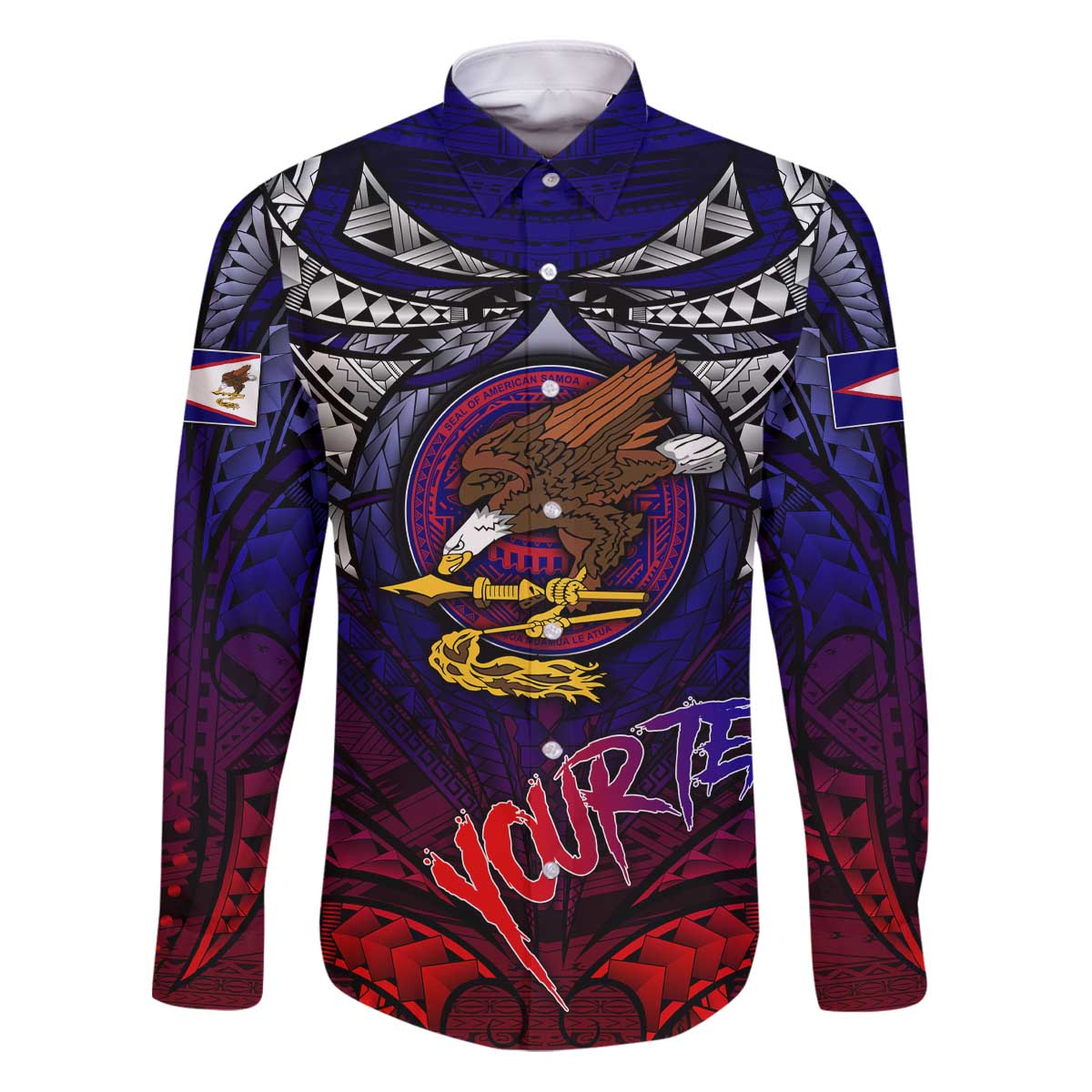 Personalized American Samoa Flag Family Matching Puletasi and Hawaiian Shirt Eagles Polynesian Art