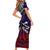 Personalized American Samoa Flag Family Matching Short Sleeve Bodycon Dress and Hawaiian Shirt Eagles Polynesian Art