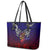 Personalized American Samoa Flag Leather Tote Bag Eagles Polynesian Art