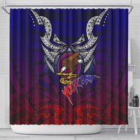 Personalized American Samoa Flag Shower Curtain Eagles Polynesian Art