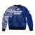 Sharks And American Samoa Bomber Jacket Simple Polynesian Blue