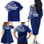 Sharks And American Samoa Family Matching Off The Shoulder Long Sleeve Dress and Hawaiian Shirt Simple Polynesian Blue