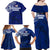 Sharks And American Samoa Family Matching Off Shoulder Maxi Dress and Hawaiian Shirt Simple Polynesian Blue