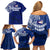 Sharks And American Samoa Family Matching Off Shoulder Short Dress and Hawaiian Shirt Simple Polynesian Blue