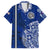 Sharks And American Samoa Family Matching Puletasi and Hawaiian Shirt Simple Polynesian Blue