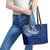 Sharks And American Samoa Leather Tote Bag Simple Polynesian Blue