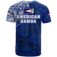 Sharks And American Samoa T Shirt Simple Polynesian Blue