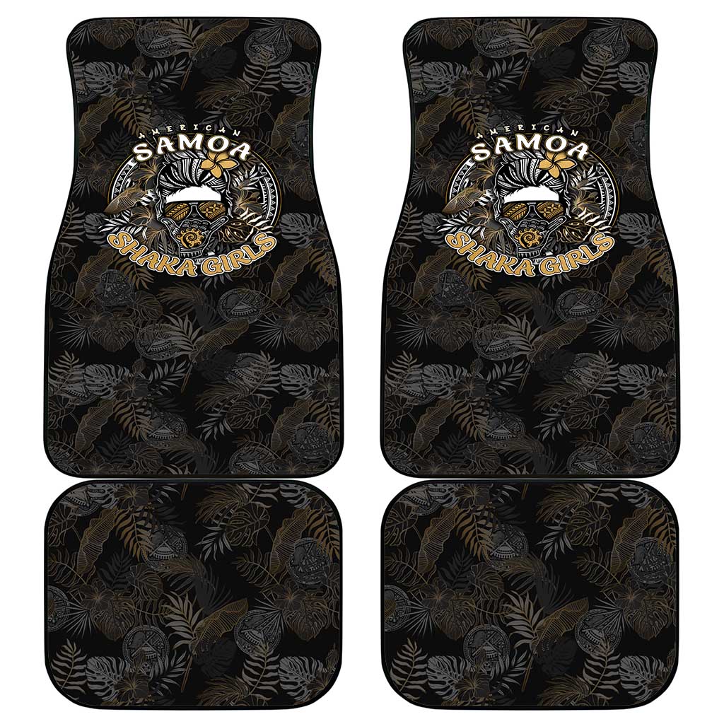 Personalized Shaka Girls America Samoa Car Mats Tropical Flowers Vintage