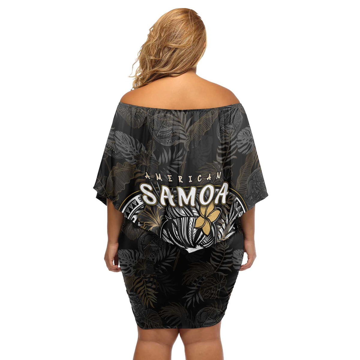 Personalized Shaka Girls America Samoa Off Shoulder Short Dress Tropical Flowers Vintage