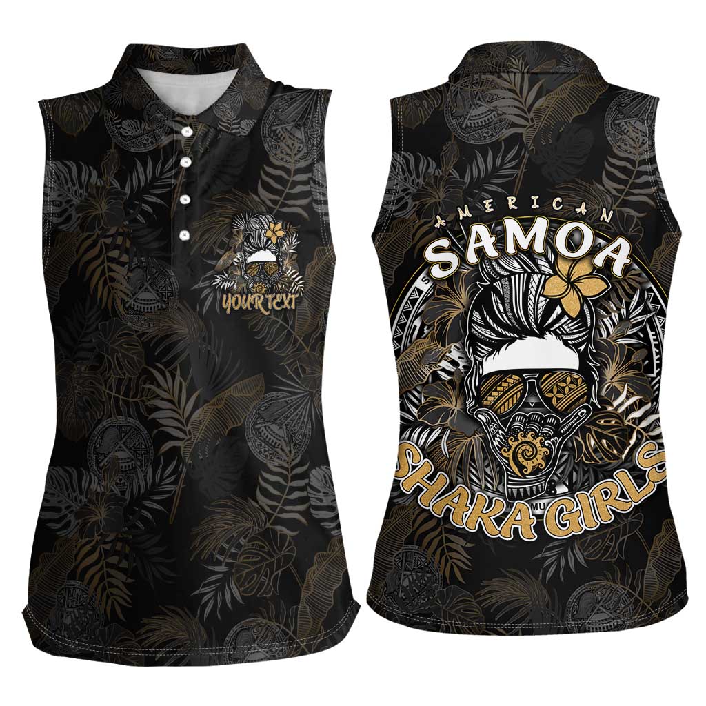 Personalized Shaka Girls America Samoa Women Sleeveless Polo Shirt Tropical Flowers Vintage
