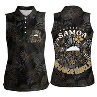 Personalized Shaka Girls America Samoa Women Sleeveless Polo Shirt Tropical Flowers Vintage