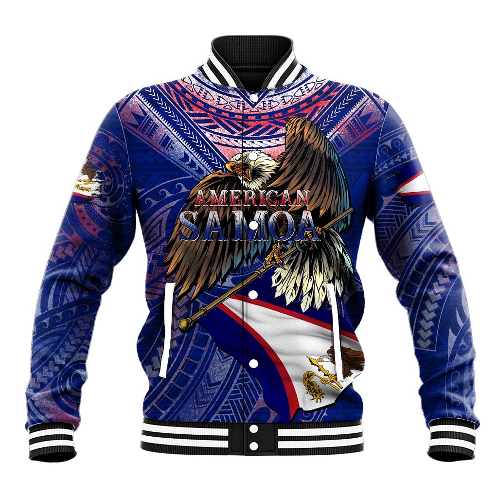 American Samoa Baseball Jacket Brave Eagle Flag Color