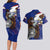 American Samoa Couples Matching Long Sleeve Bodycon Dress and Hawaiian Shirt Brave Eagle Flag Color