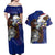 American Samoa Couples Matching Off Shoulder Maxi Dress and Hawaiian Shirt Brave Eagle Flag Color