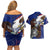 American Samoa Couples Matching Off Shoulder Short Dress and Hawaiian Shirt Brave Eagle Flag Color