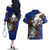 American Samoa Couples Matching Off The Shoulder Long Sleeve Dress and Hawaiian Shirt Brave Eagle Flag Color