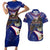 American Samoa Couples Matching Short Sleeve Bodycon Dress and Hawaiian Shirt Brave Eagle Flag Color