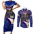 American Samoa Couples Matching Short Sleeve Bodycon Dress and Long Sleeve Button Shirt Brave Eagle Flag Color