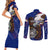 American Samoa Couples Matching Short Sleeve Bodycon Dress and Long Sleeve Button Shirt Brave Eagle Flag Color